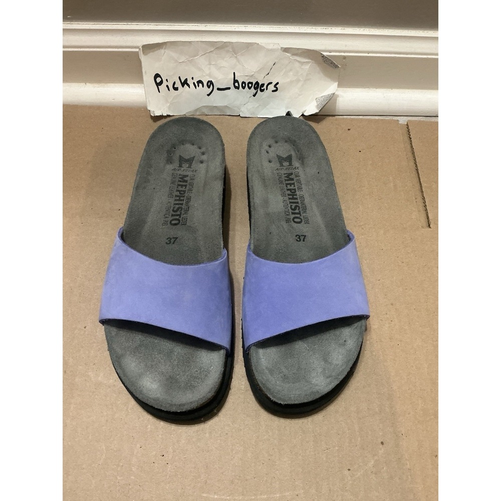 Mephisto Hanik Sandals Flip Flops‎ Shoes Womens Size 6.5 US 37 EU Purple Leather